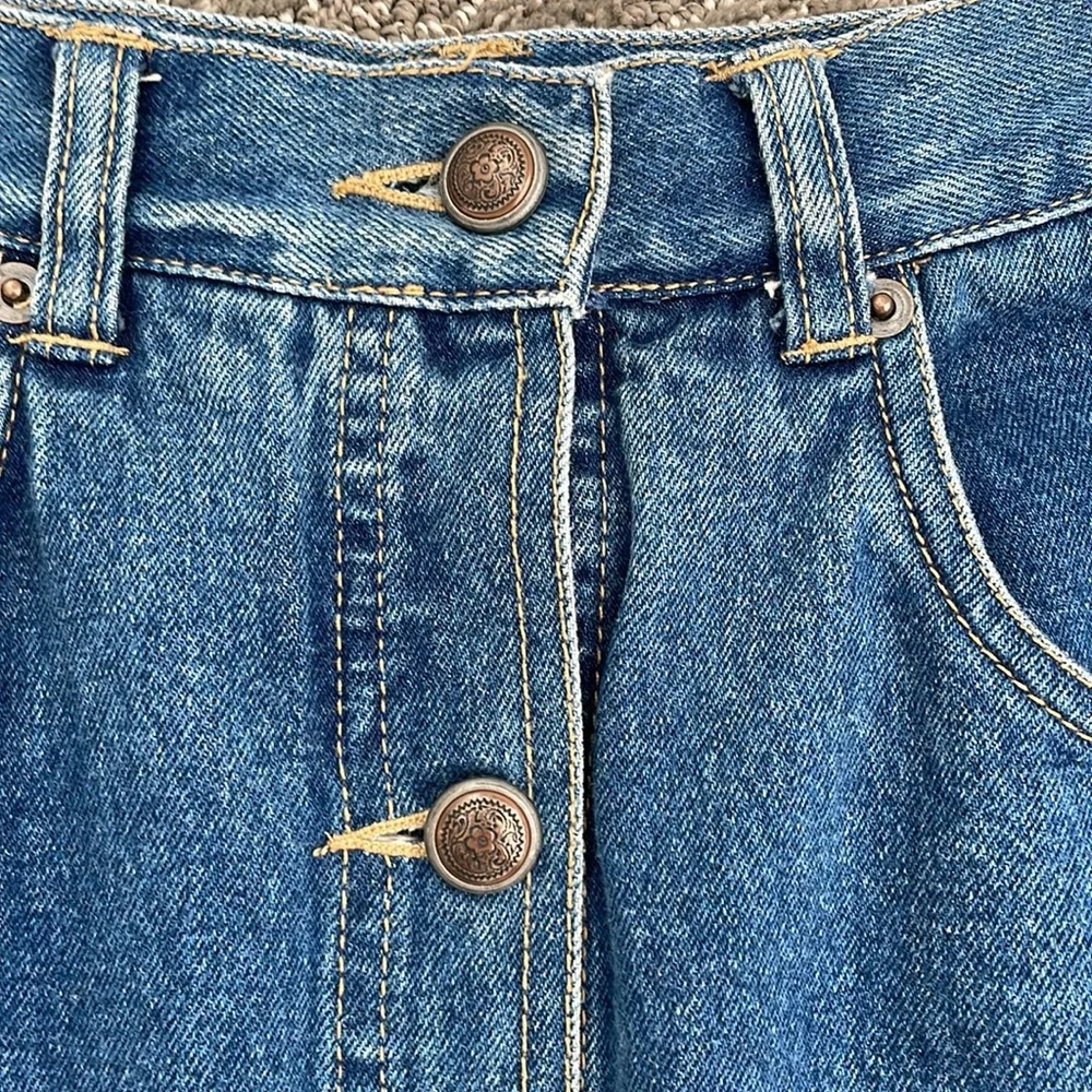 Vintage Button Denim Maxi Skirt - Picture 3 of 8